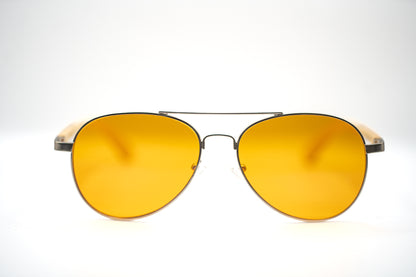 PQ Orange-Tinted Blue Light Blocker Glasses – Premium Wooden Case Included